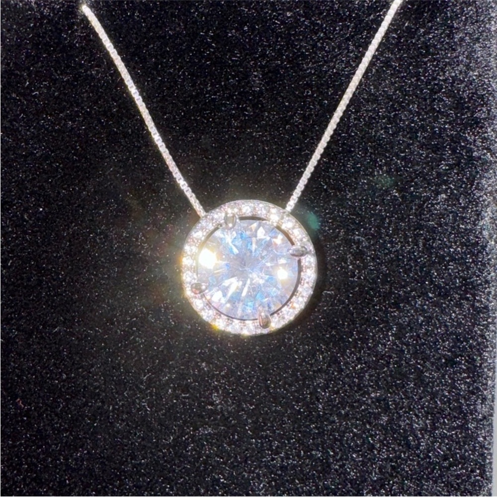 14k 3ct Solitaire Pendant - Picture 4 of 15
